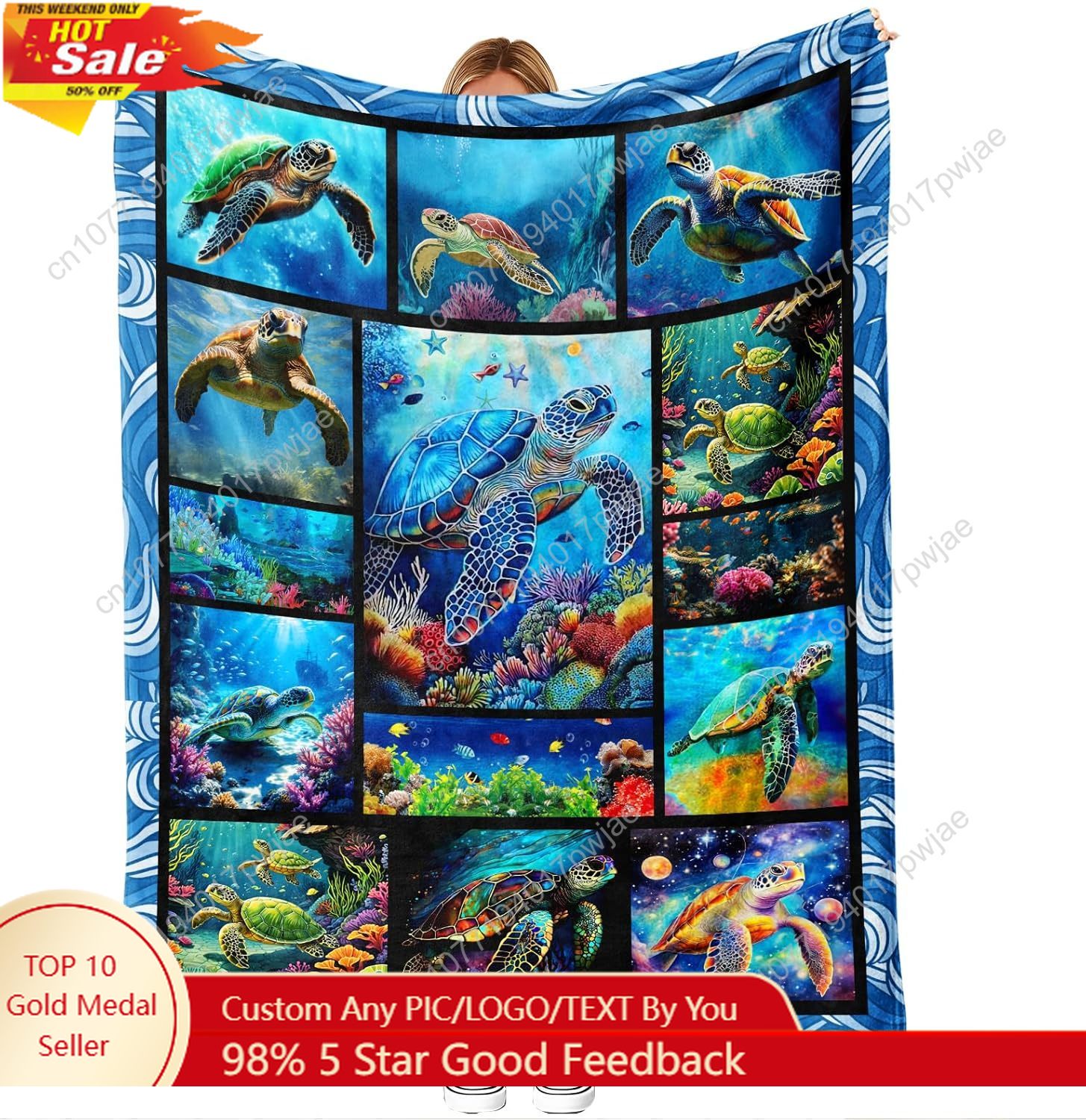 Sea Turtle Flannel Throw Blank - огляд і ціна Home Decor Sofa