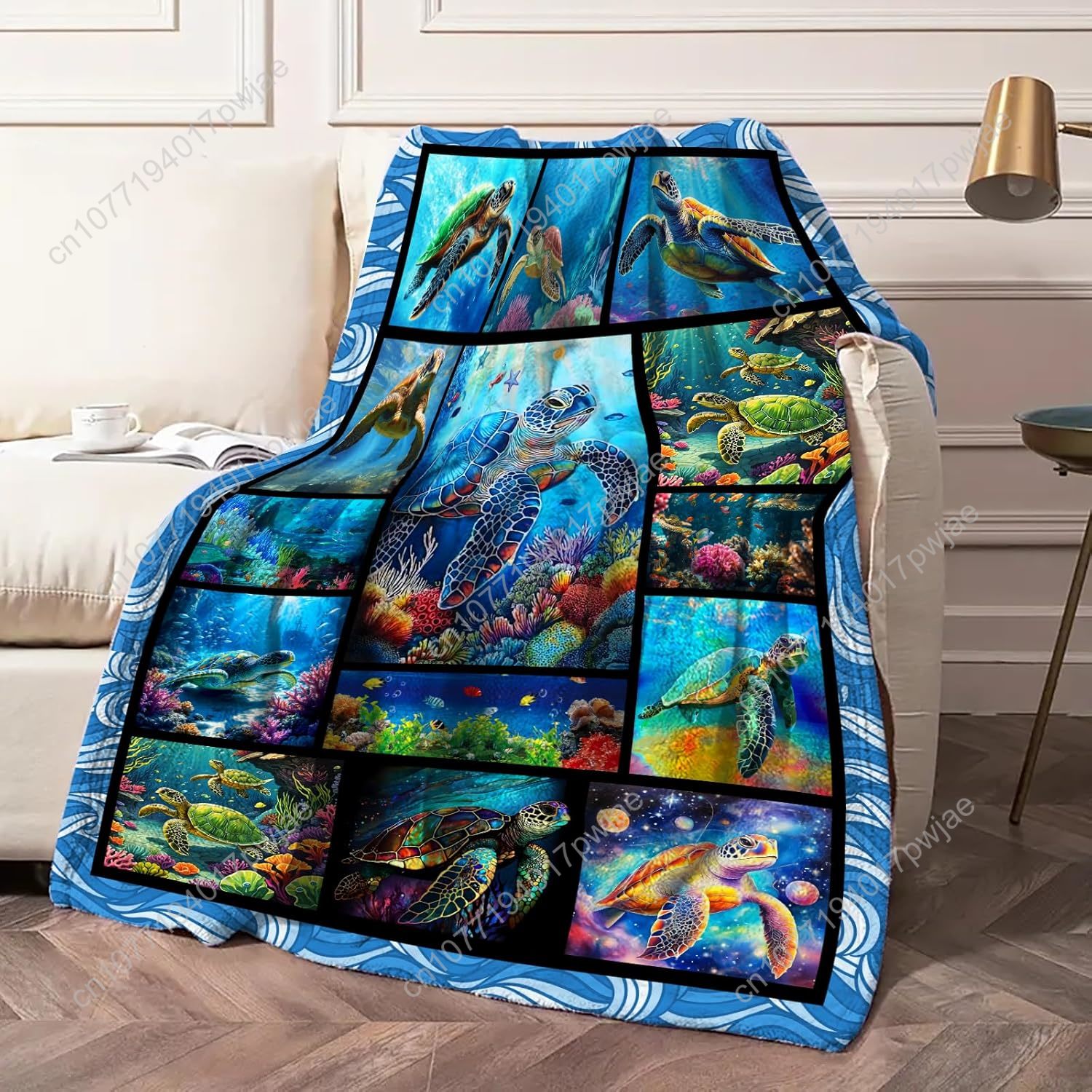 Sea Turtle Flannel Throw Blank - огляд і ціна Home Decor Sofa
