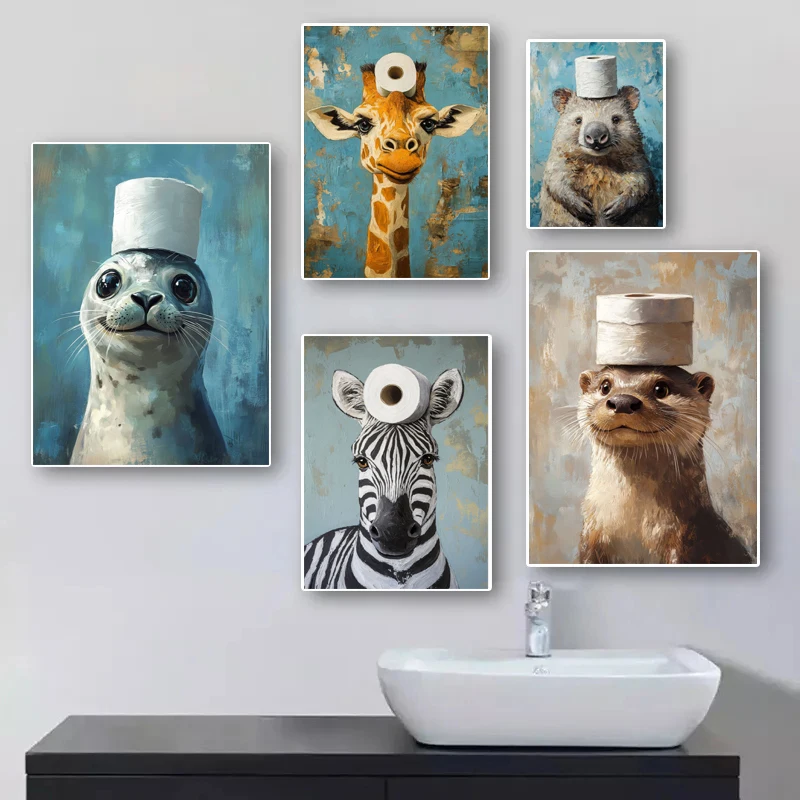 Cartoon Cute Funny Animals wit - огляд і ціна Home Decor Scrap