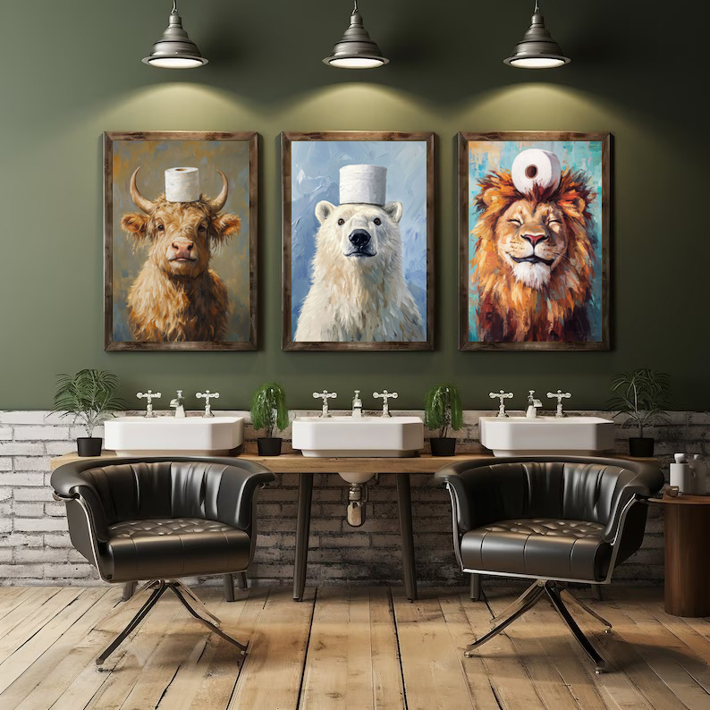 Cartoon Cute Funny Animals wit - огляд і ціна Home Decor Scrap