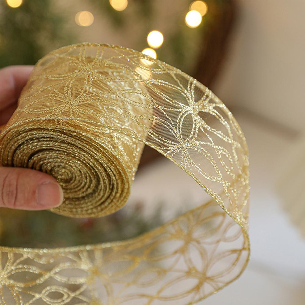 2m 2027 Christmas Ribbon Golde - огляд і ціна Home Decor Xmas Gifts