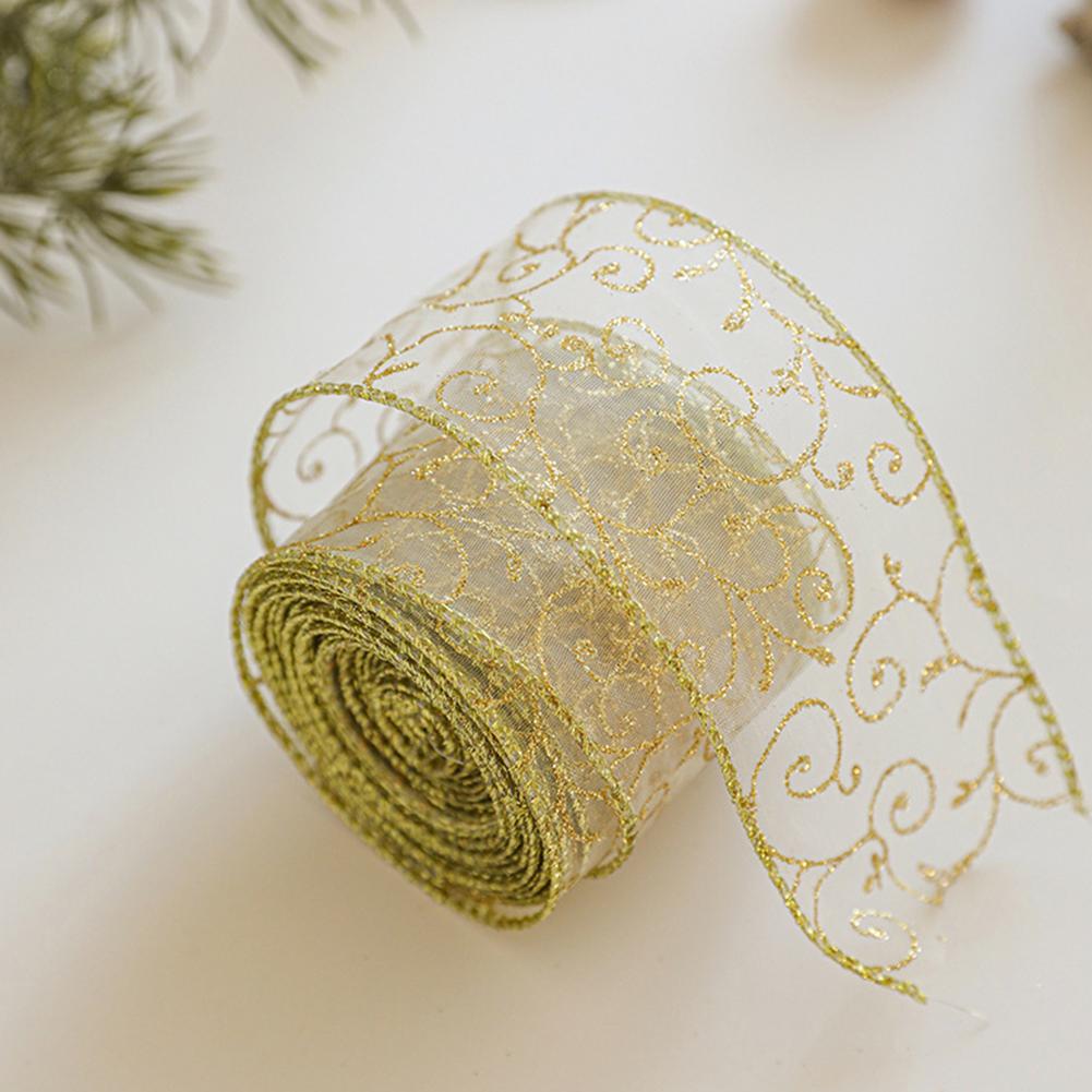 2m 2027 Christmas Ribbon Golde - огляд і ціна Home Decor Xmas Gifts