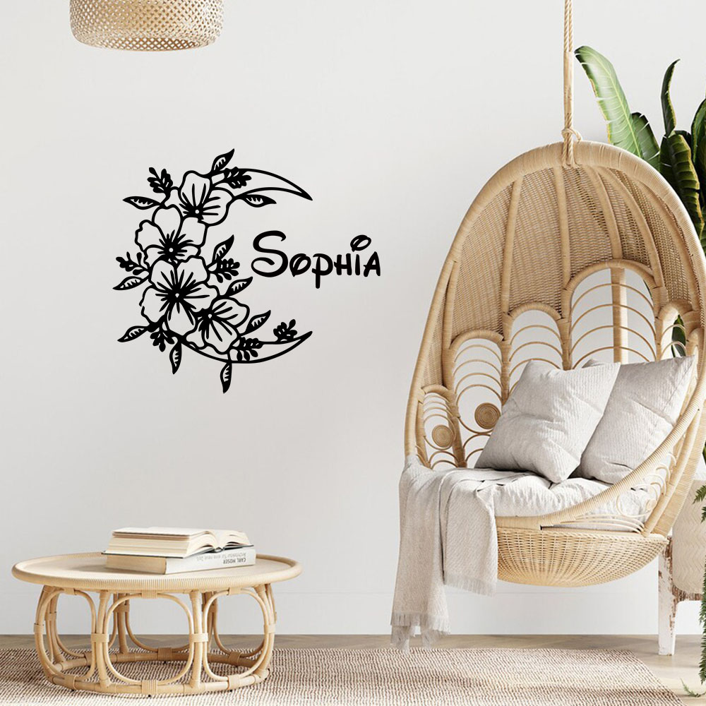 1PC Creative Moon Flower Custo - огляд і ціна Home Decor Wall Stickers