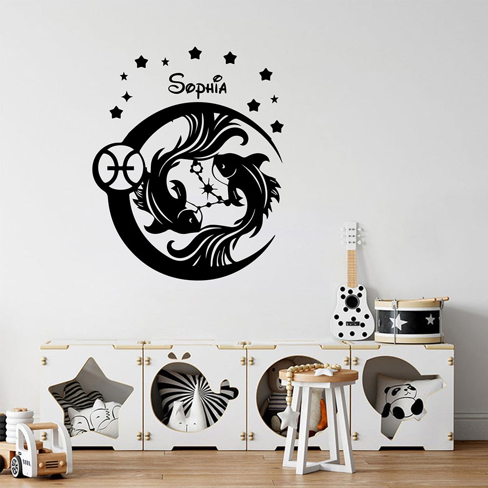 1PC Diy Pisces Custom Text Pvc - огляд і ціна Home Decor Wallpaper