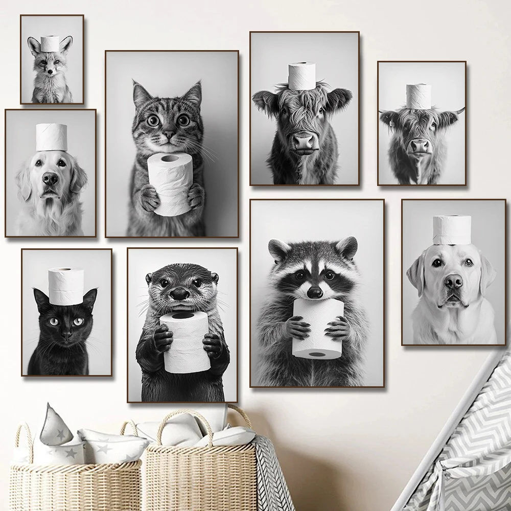 Highland Cow Otter Cat  Raccoo - огляд і ціна Home Decor Scrap