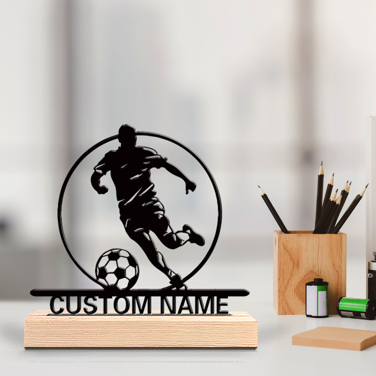 Custom Soccer Player Metal Sta - огляд і ціна Home Decor Happy