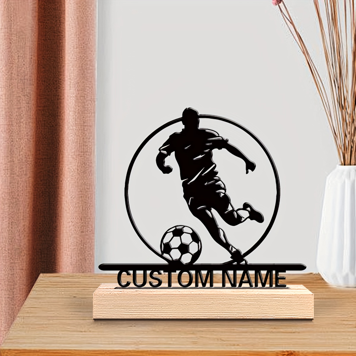 Custom Soccer Player Metal Sta - огляд і ціна Home Decor Happy