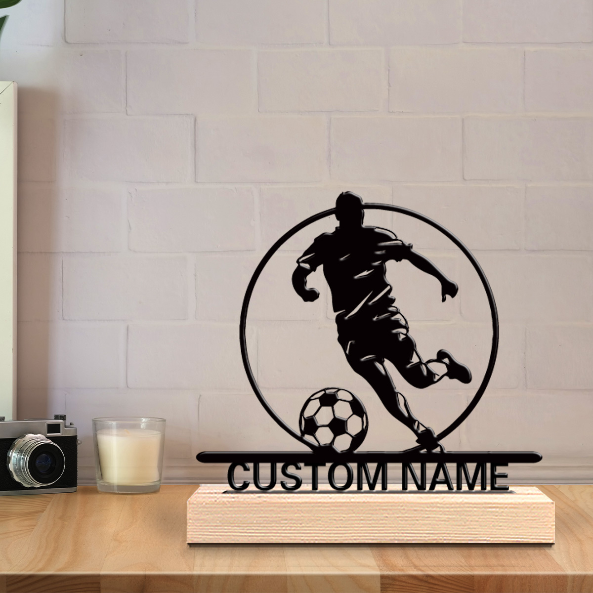 Custom Soccer Player Metal Sta - огляд і ціна Home Decor Happy