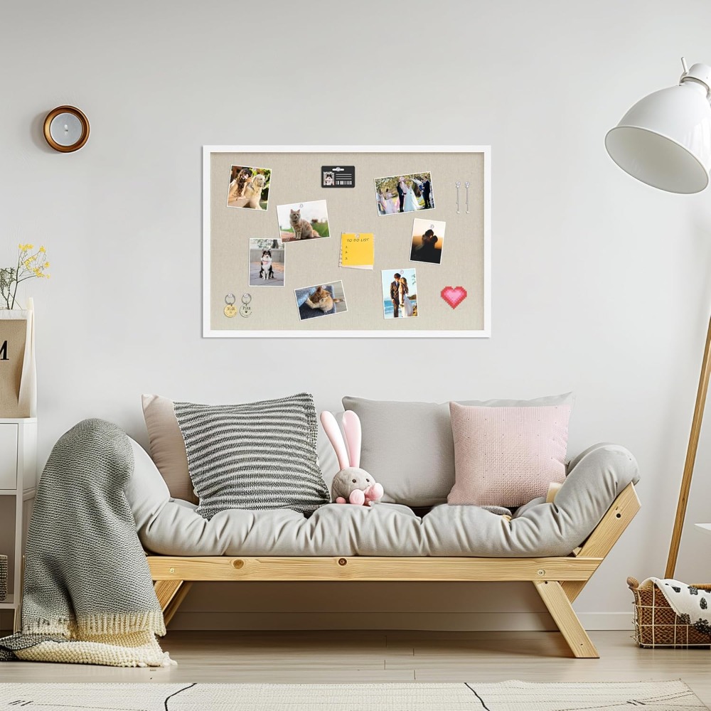 Cork Board 30x20 Inches Linen  - огляд і ціна Home Decor Vision Board