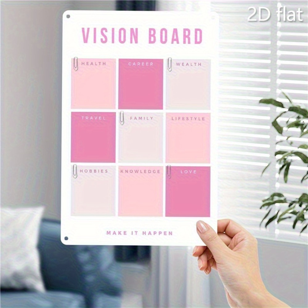2D Flat Metal Wall Art, Pink W - огляд і ціна Home Decor Vision Board