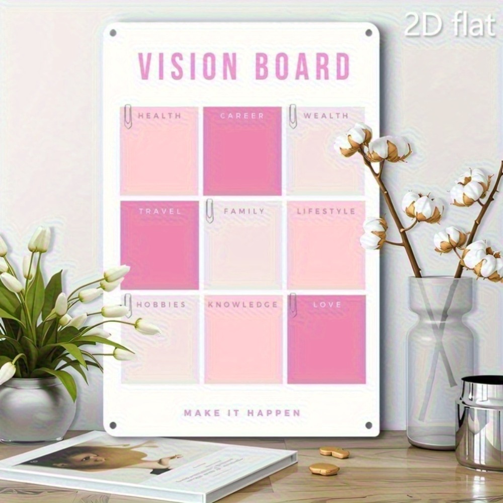2D Flat Metal Wall Art, Pink W - огляд і ціна Home Decor Vision Board