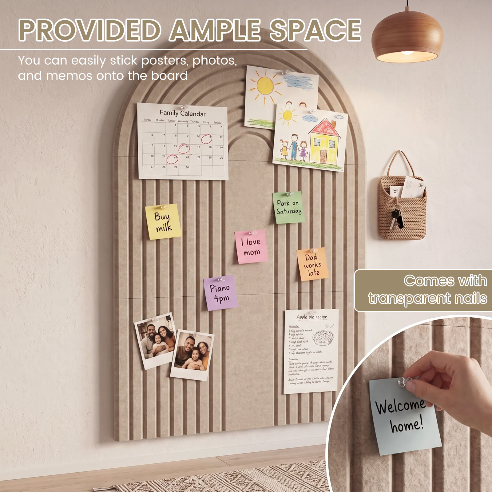 Large Arched Felt Bulletin Boa - огляд і ціна Home Decor Vision Board