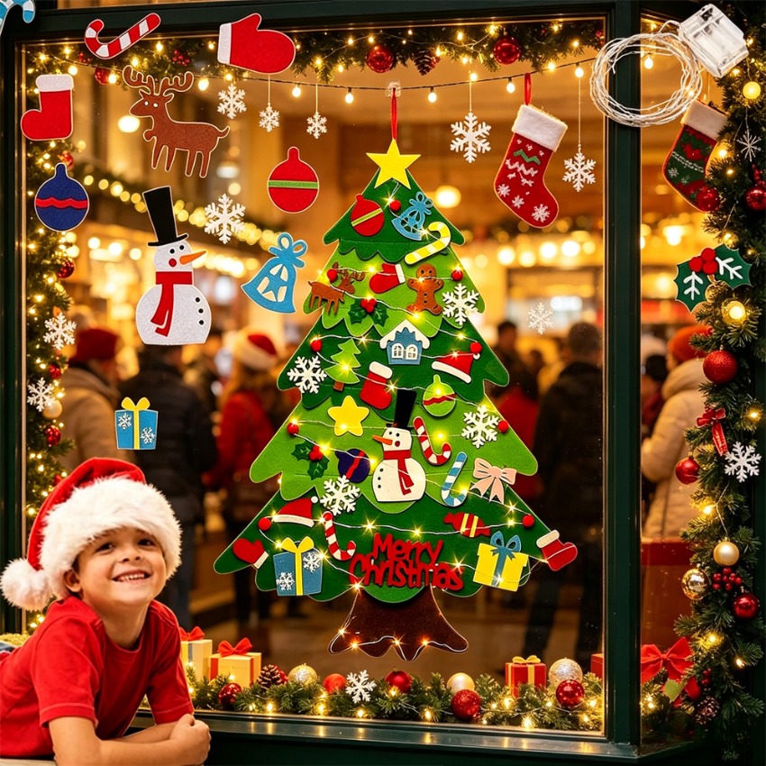 DIY Felt Christmas Tree with D - огляд і ціна Home Decor Xmas Gifts