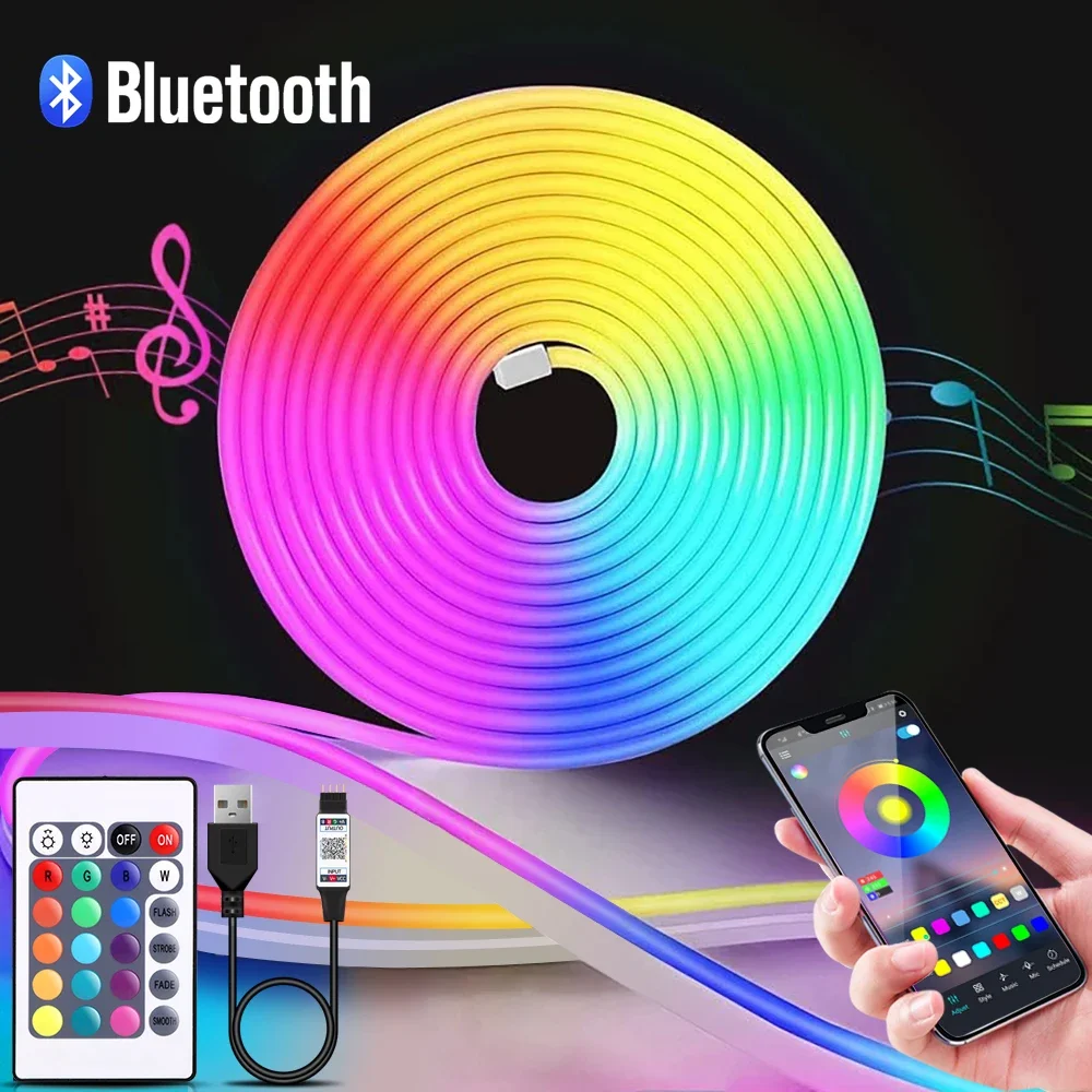 1-5m RGB LED Neon Strip Light  - огляд і ціна Home Decor Happy